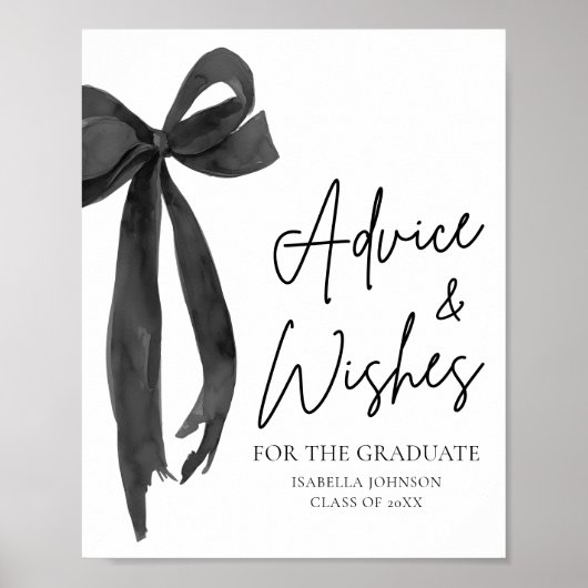 Black Bow Afstudeerder Party Afstuderen advies en  Poster (Voorkant)