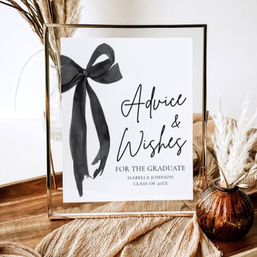 Black Bow Afstudeerder Party Afstuderen advies en Poster