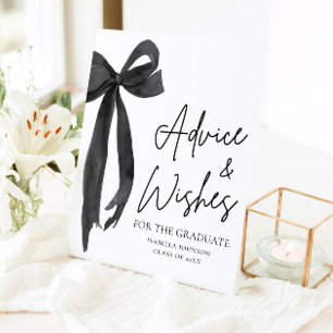 Black Bow Afstudeerder Party Afstuderen advies en  Reclamebord Met Voetstuk