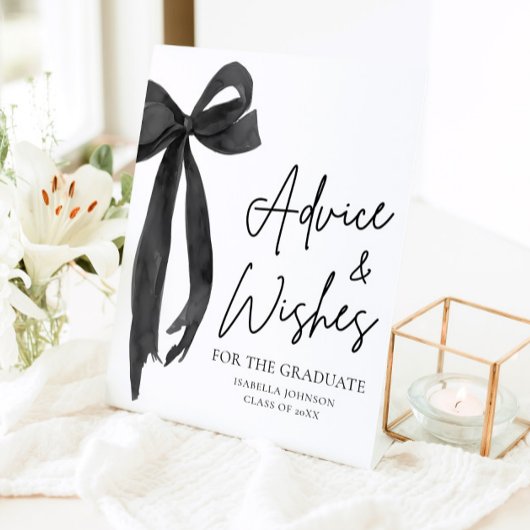 Black Bow Afstudeerder Party Afstuderen advies en  Reclamebord Met Voetstuk