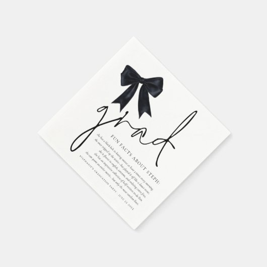 Black Bow Afstudeerder Script Fun Facts Afstudeerf Servet (Hoek)