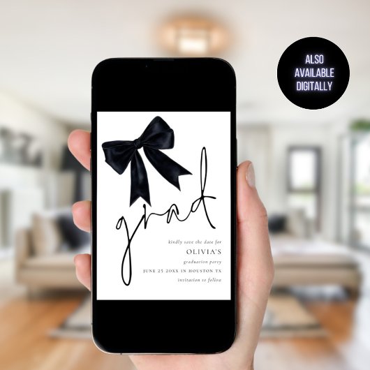 Black Bow afstuderen Afstudeerder Bewaar de datum Save The Date