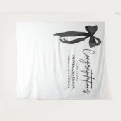 Black Bow Afstuderen Felicitatie Foto Achtergrond Wandkleed (Voorkant (horizontaal))