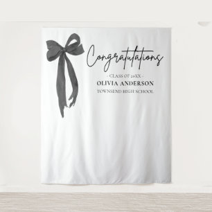 Black Bow Afstuderen Felicitatie Foto Achtergrond Wandkleed
