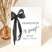 Black Bow Afstuderen is zoet Neem een traktatie Reclamebord Met Voetstuk