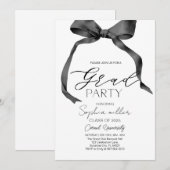 Black Bow Afstuderen, minimalistisch zwart-wit Kaart (Voorkant / Achterkant)