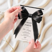 Black Bow Afstuderen Uitnodiging | Elegant modern