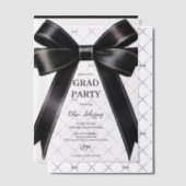 Black Bow Afstuderen Uitnodiging | Elegant modern (Offset (Uitnodiging))
