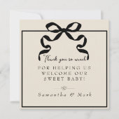 Black Bow Arbeid & Levering NICU Ziekenhuis Bedankkaart (Voorkant)