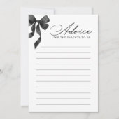 Black Bow Baby shower Advies Kaart (Voorkant)