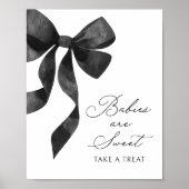 Black Bow Baby shower Baby's zijn Sweet Sign Poster (Voorkant)