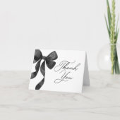 Black Bow-Baby shower Bedankkaart (Voorkant)