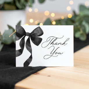 Black Bow-Baby shower Bedankkaart