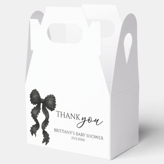 Black Bow Baby shower Bedankt Bedankdoosjes (Geopend)