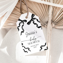 Black Bow-Baby shower Cadeaulabel