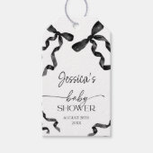 Black Bow-Baby shower Cadeaulabel (Voorkant)
