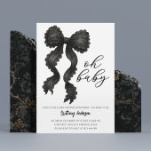 Black Bow Baby shower Coquette Bow Kaart