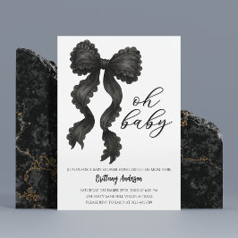 Black Bow Baby shower Coquette Bow Kaart