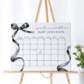 Black Bow Baby shower Guess Vervaldatum Kalender Poster