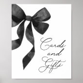 Black Bow Baby shower Kaarten en geschenken teken Poster (Voorkant)