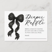 Black Bow Baby shower Luier Raffle Informatiekaartje (Voorkant)