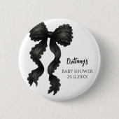 Black Bow-Baby shower Ronde Button 5,7 Cm (Voorkant)