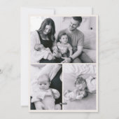  Black Bow Baby's 1e Xmas Familiefoto Feestdagenkaart (Achterkant)