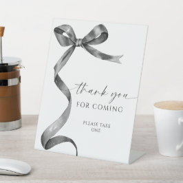 Black Bow Bedankt voor Coming Sign Reclamebord Met Voetstuk