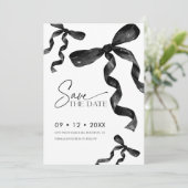 Black Bow Bewaar de datum Kaart (Staand voorkant)