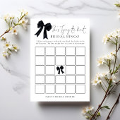 Black Bow Bingo Bridal Shower Game Card Kaart