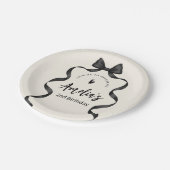 Black Bow Birthday Any Age  Papieren Bordje (Gekanteld)