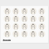 Black Bow Birthday Any Age  Ronde Sticker (Vel)