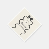 Black Bow Birthday Any Age  Servet (Hoek)