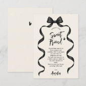 Black Bow Birthday Bedankkaart (Voorkant / Achterkant)