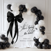 Black Bow Bridal Shower Backdrop Tapestry Wandkleed