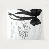 Black Bow Bridal Shower Backdrop Tapestry Wandkleed (Voorkant (horizontaal))