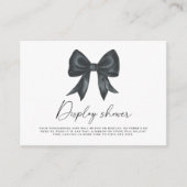 Black bow bridal shower Display shower Informatiekaartje (Voorkant)