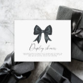 Black bow bridal shower Display shower Informatiekaartje
