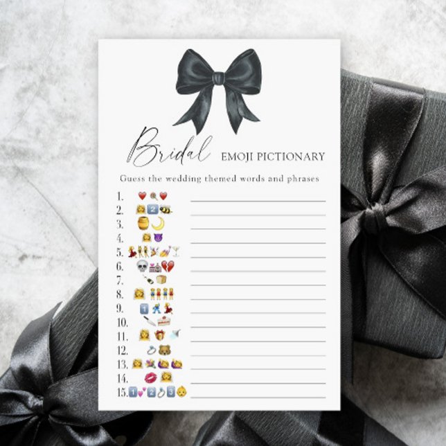 Black bow Bridal shower emoji pictionary (Creator heeft geüpload)