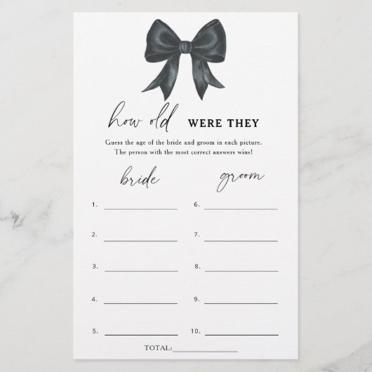 Black Bow Bridal Shower How old were they (Voorkant)