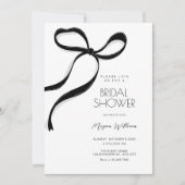 Black bow bridal shower kaart (Voorkant)