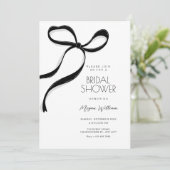 Black bow bridal shower kaart (Staand voorkant)