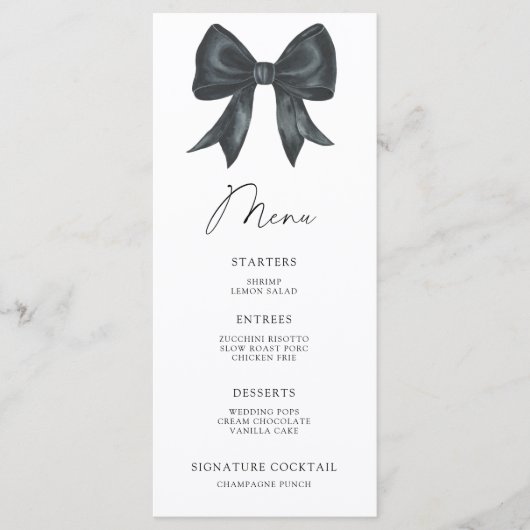 Black Bow Bridal shower menu (Voorkant)