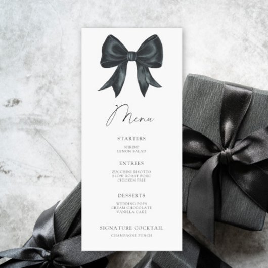 Black Bow Bridal shower menu