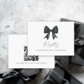 black Bow bridal shower QR code for registry Informatiekaartje