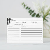 Black Bow Bridal Shower Recipe Card Informatiekaartje (Staand voorkant)