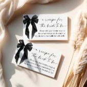 Black Bow Bridal Shower Recipe Request Informatiekaartje
