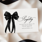 Black Bow Bridal Shower Registry Informatiekaartje