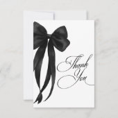 Black Bow Bridal Shower Thank You Card Bedankkaart (Voorkant)