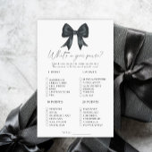 Black bow bridal shower What's in your purse game